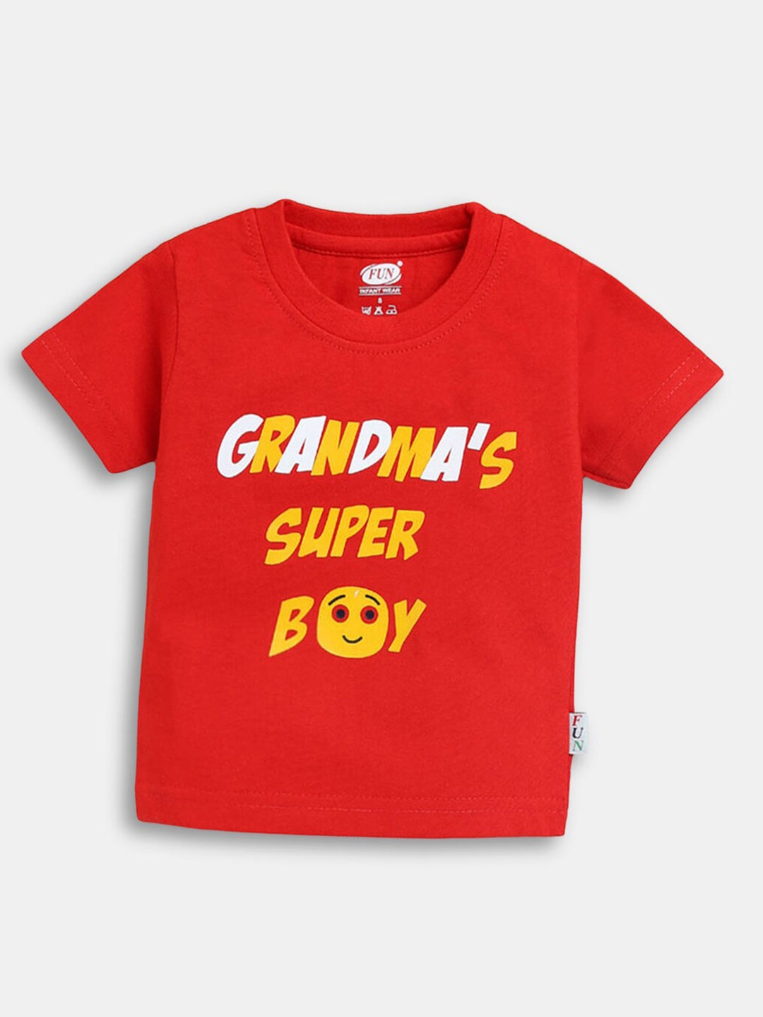 

Hopscotch Boys Red Typography Printed T-shirt