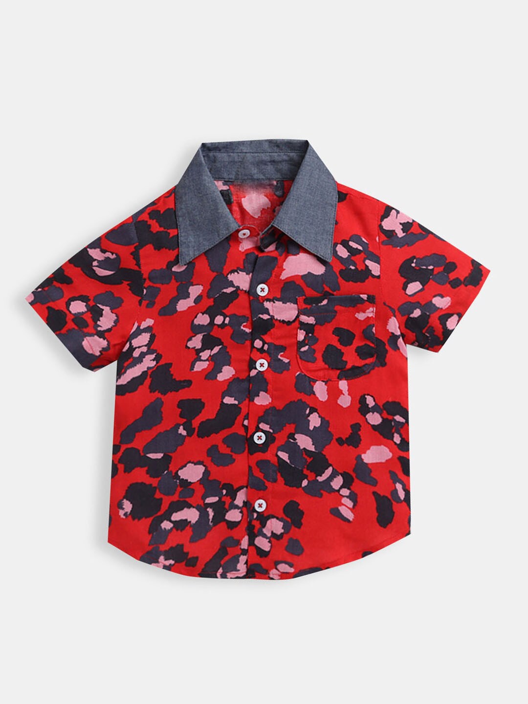 

Hopscotch Boys Red Printed Casual Shirt
