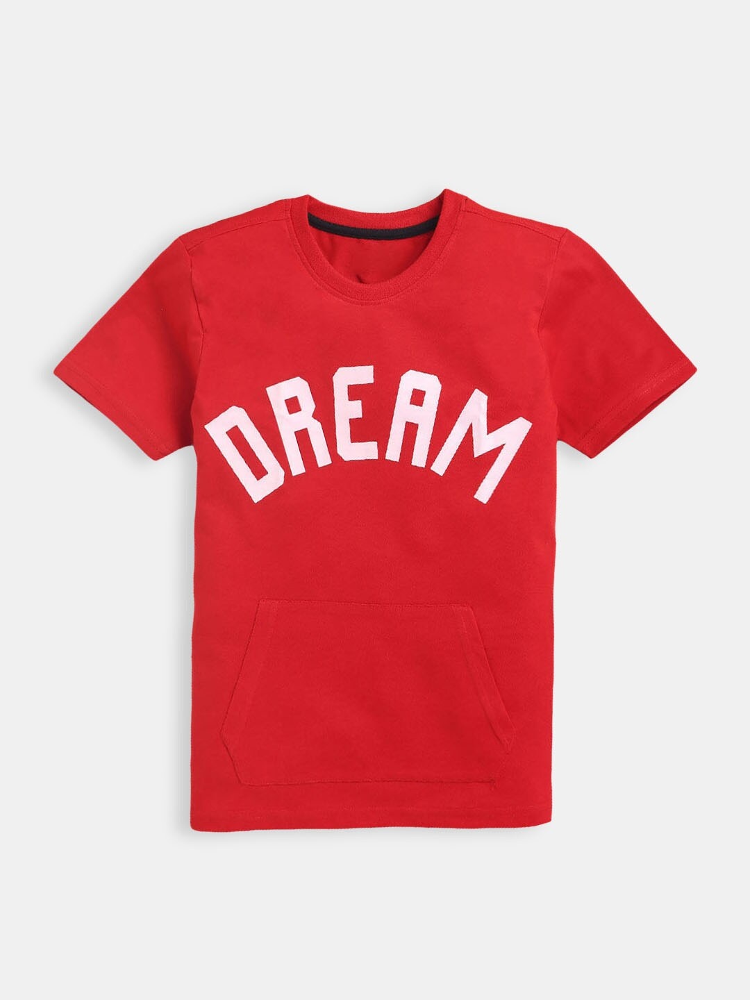 

Hopscotch Boys Maroon Typography Printed Cotton T-shirt