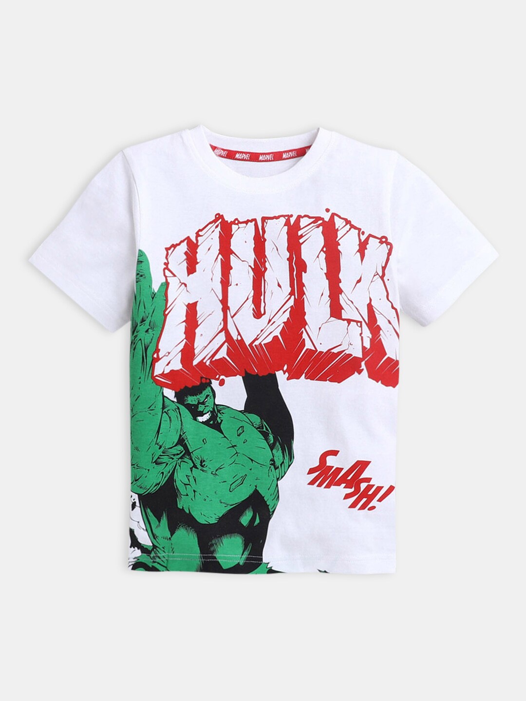 

Hopscotch Boys White Printed Cotton T-shirt