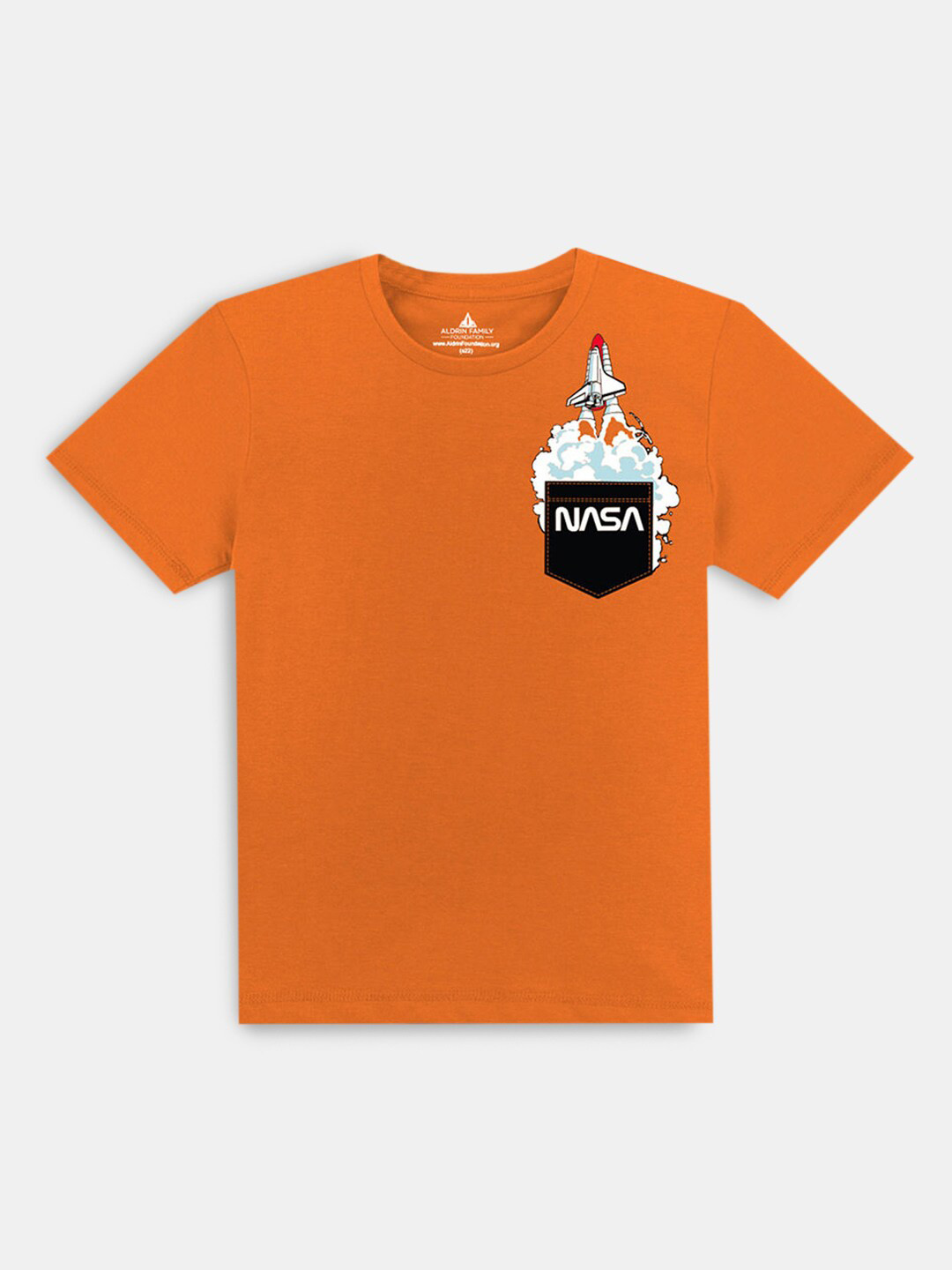 

Hopscotch Boys Orange Printed Cotton T-shirt
