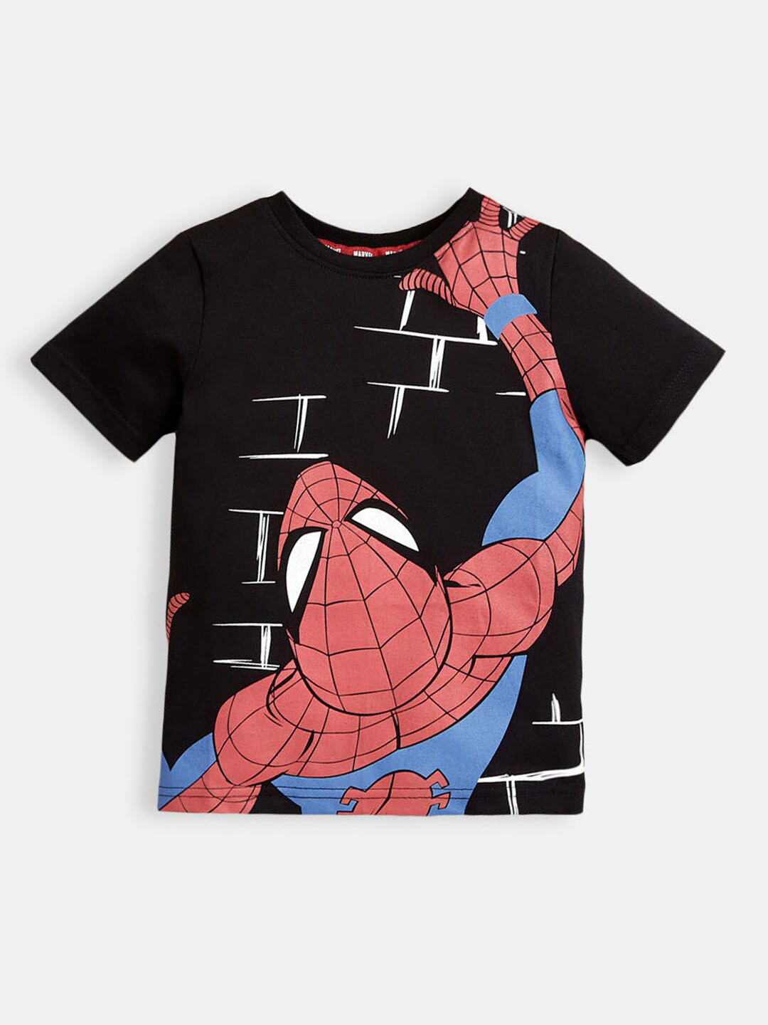 

Hopscotch Boys Black Spider-Man Printed T-shirt