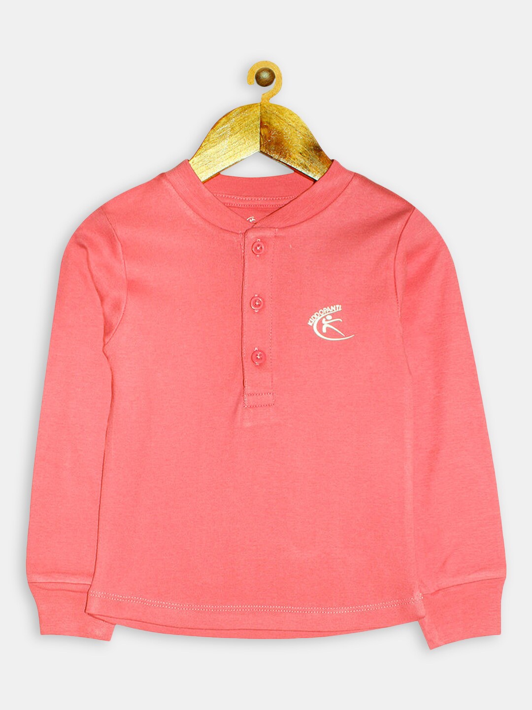 

Hopscotch Boys Pink Solid Pure Cotton T-shirt