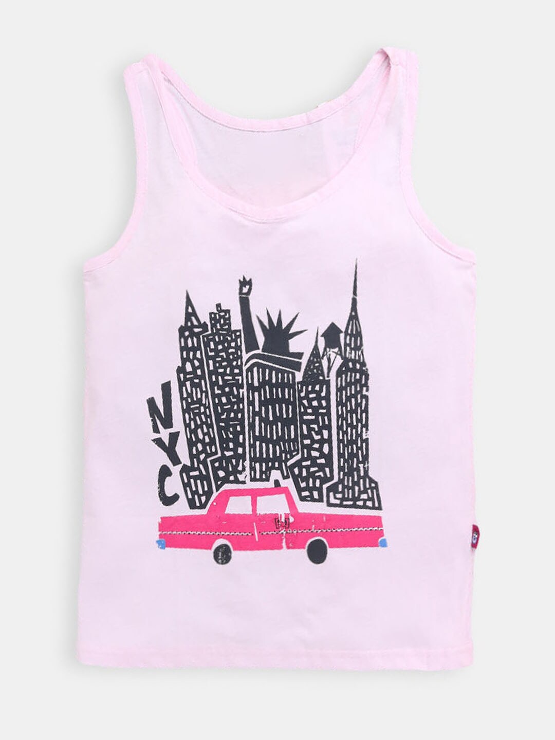 

Hopscotch Girls Pink Printed Cotton T-shirt