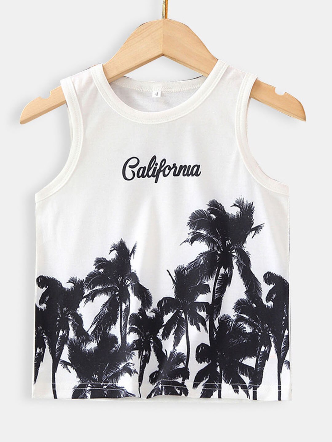 

Hopscotch Girls White & Black Tropical Printed T-shirt