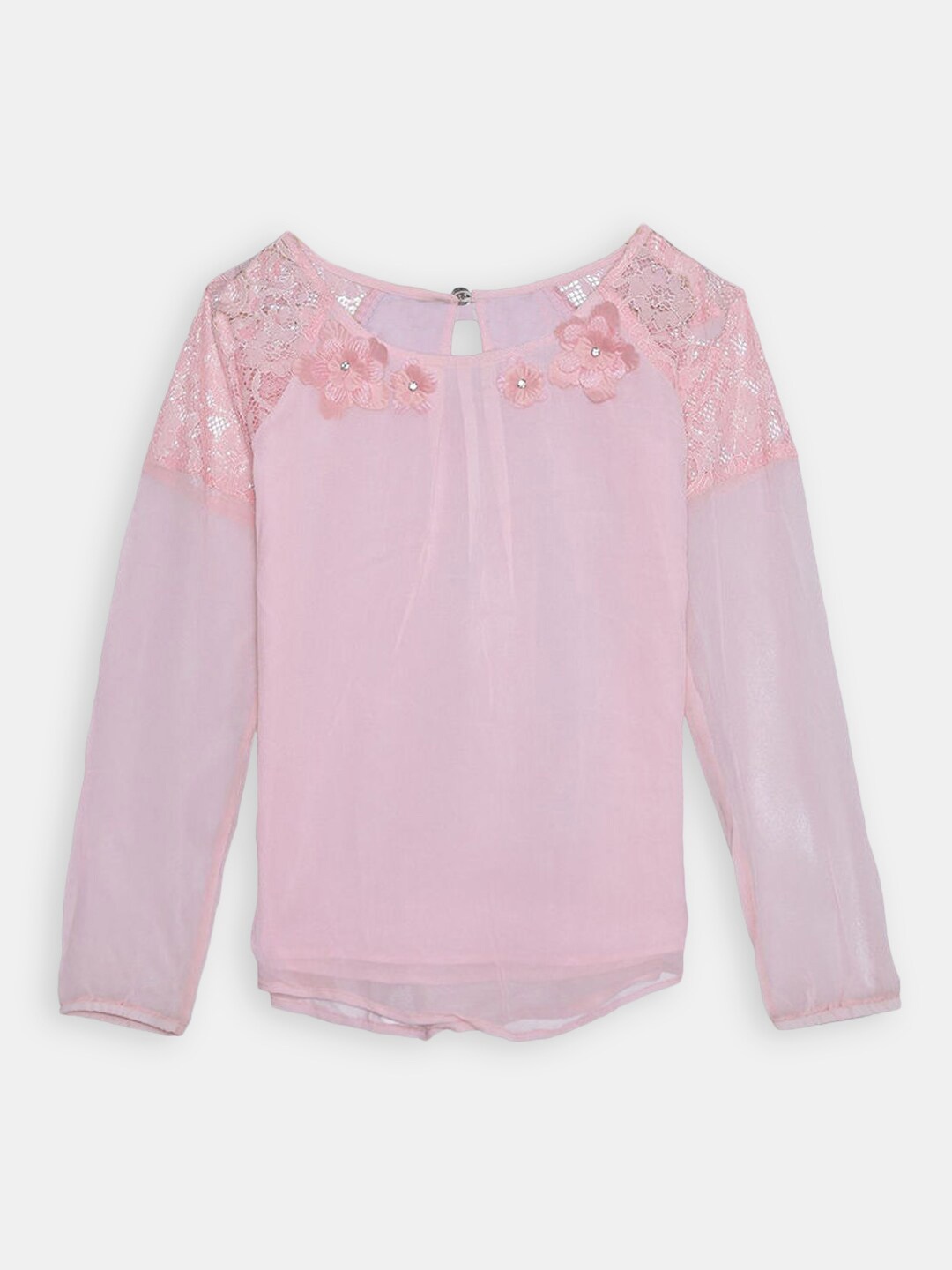 

Hopscotch Peach-Coloured Embellished Top