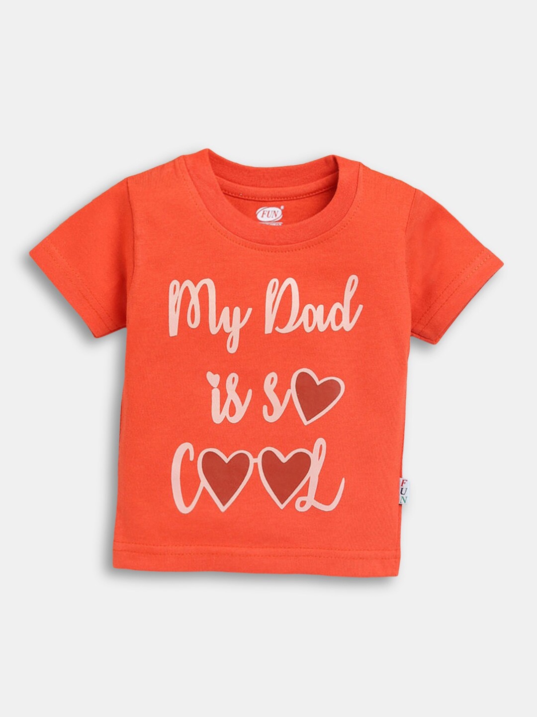 

Hopscotch Boys Orange Typography Printed T-shirt