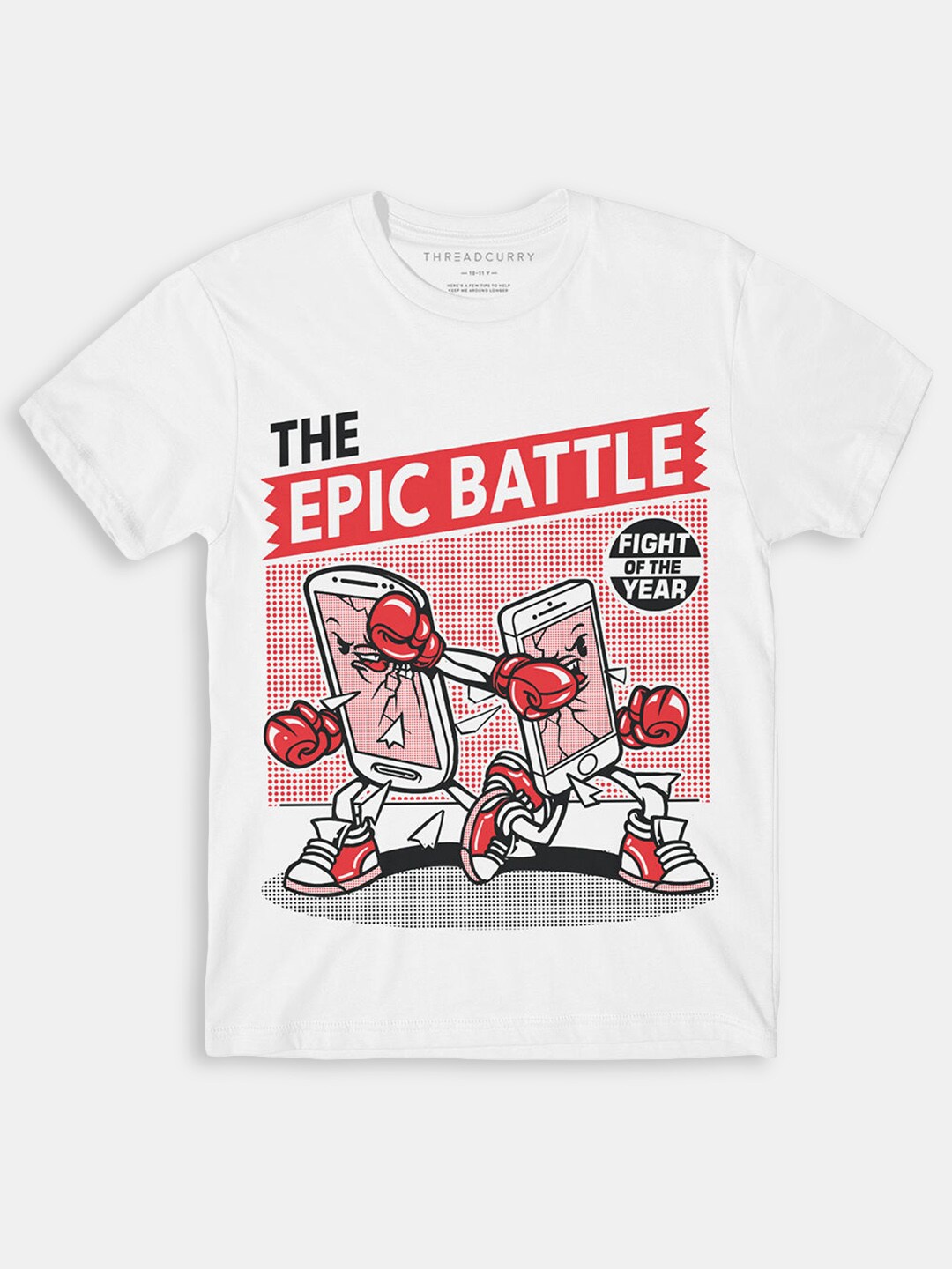 

Hopscotch Boys White Printed Cotton T-shirt
