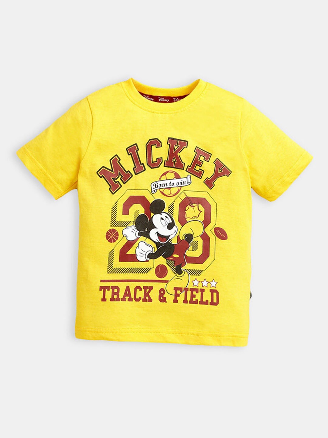 

Hopscotch Boys Yellow Mickey Mouse Printed T-shirt