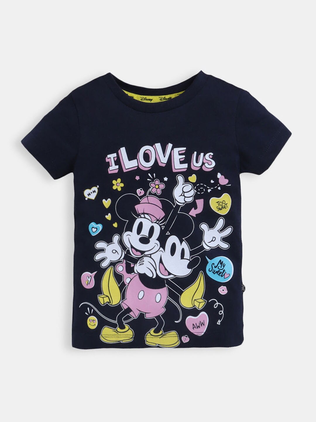 

Hopscotch Girls Navy Blue Printed T-shirt