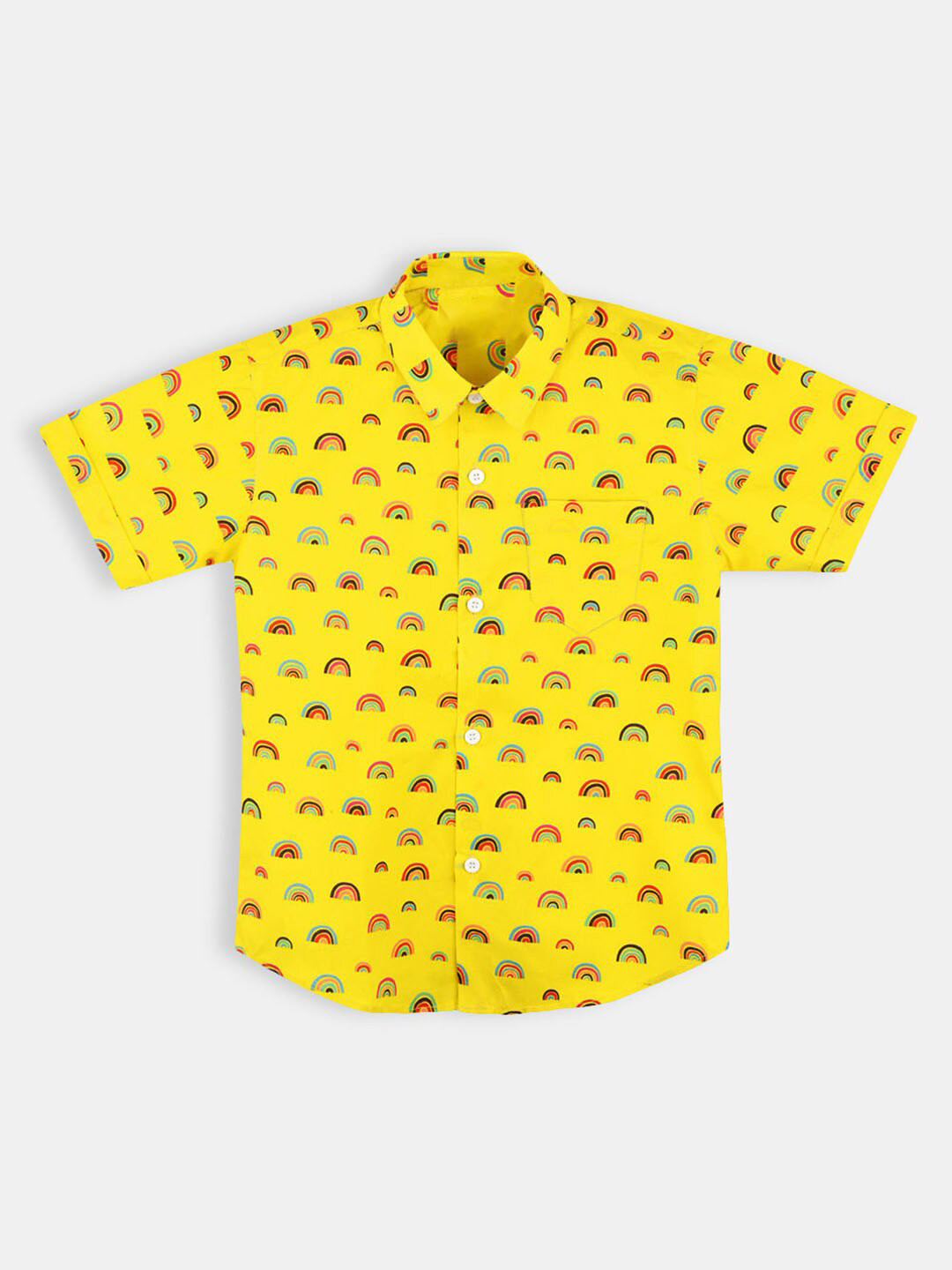 

Hopscotch Boys Yellow Printed Casual Shirt