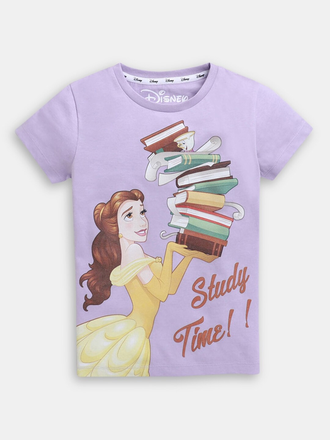 

Hopscotch Girls Purple Printed Cotton T-shirt