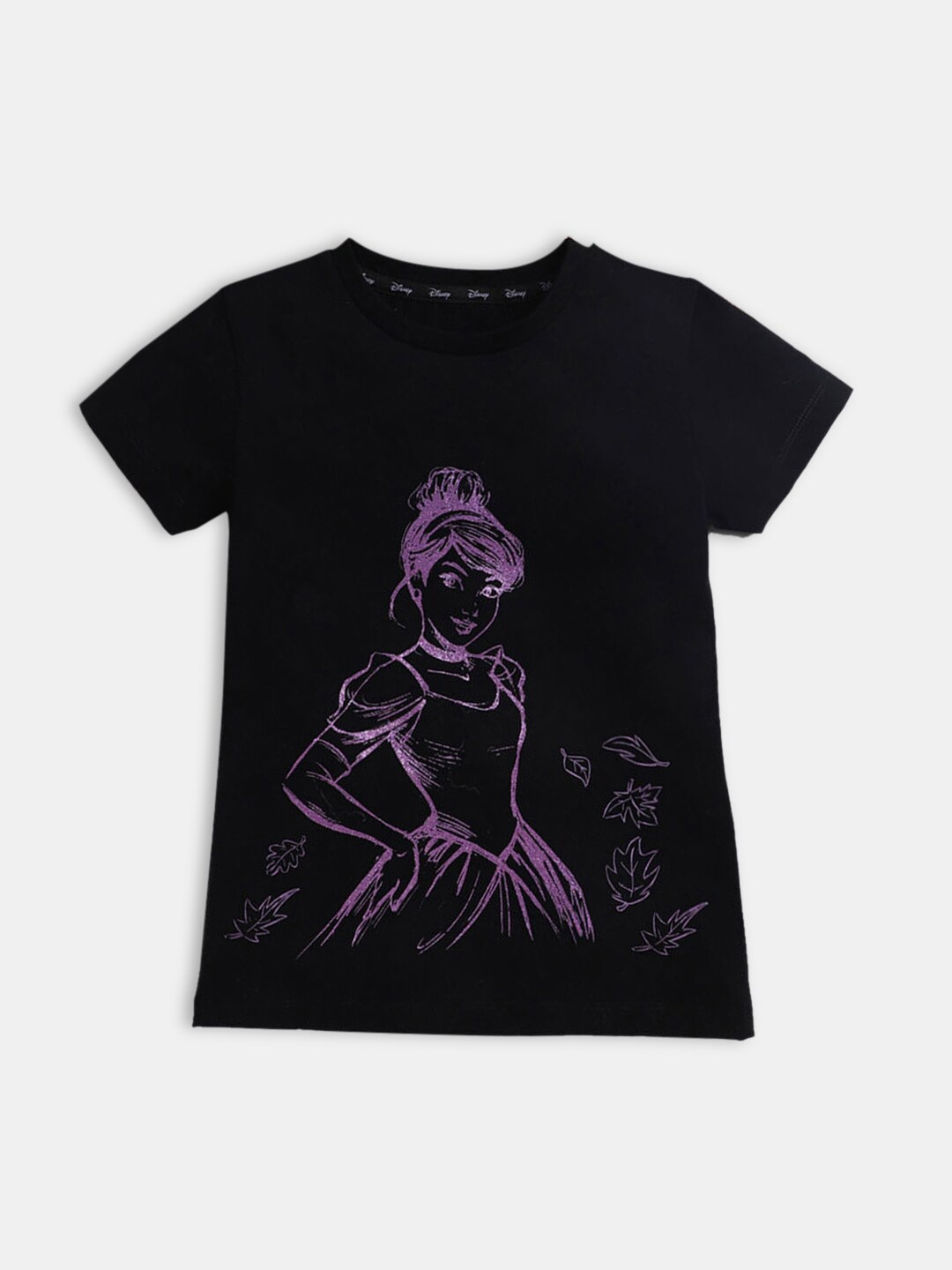

Hopscotch Girls Black Printed Cotton T-shirt