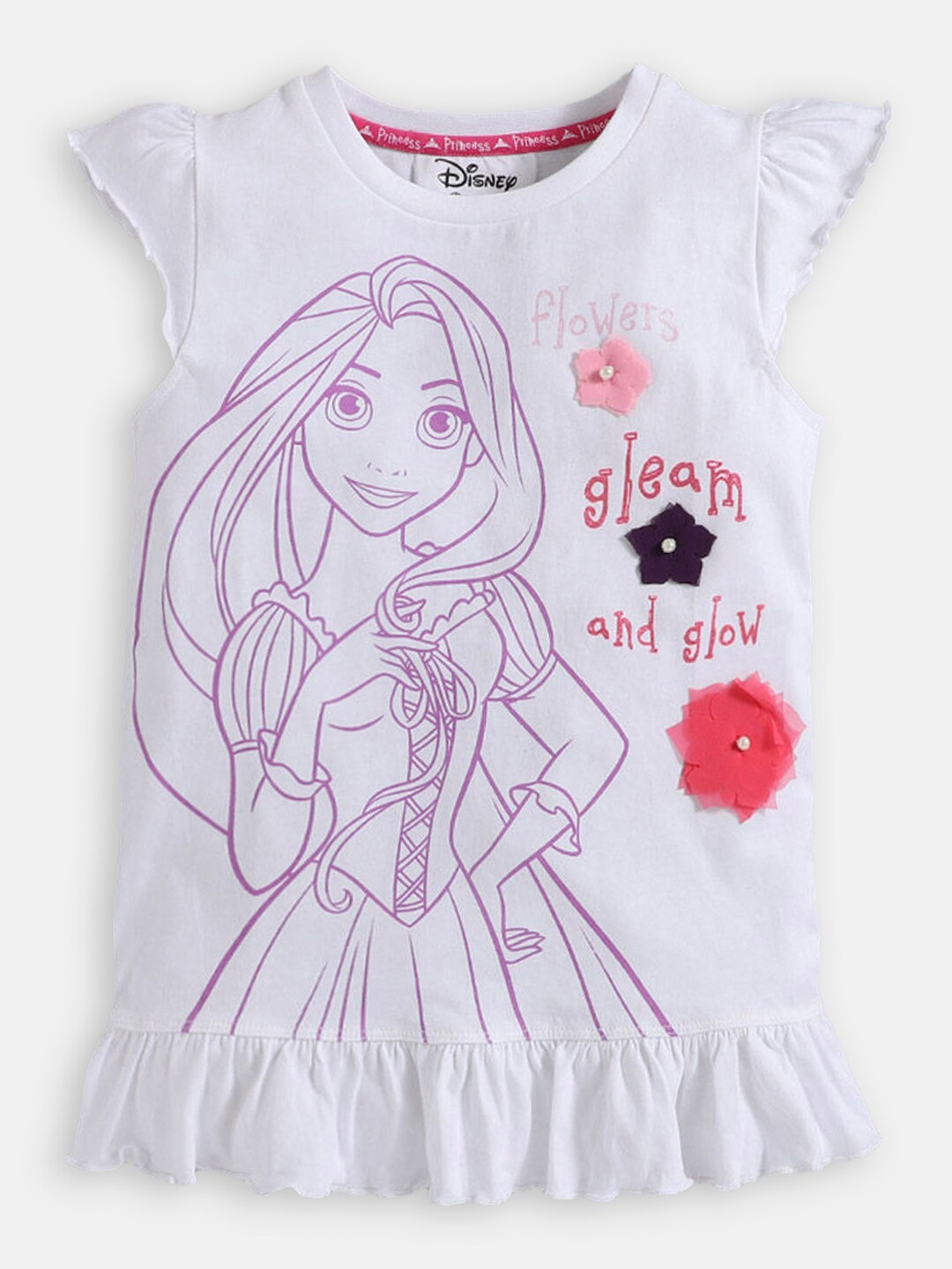

Hopscotch White Printed Cotton Top