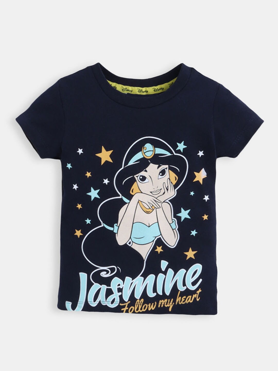 

Hopscotch Girls Navy Blue Printed T-shirt