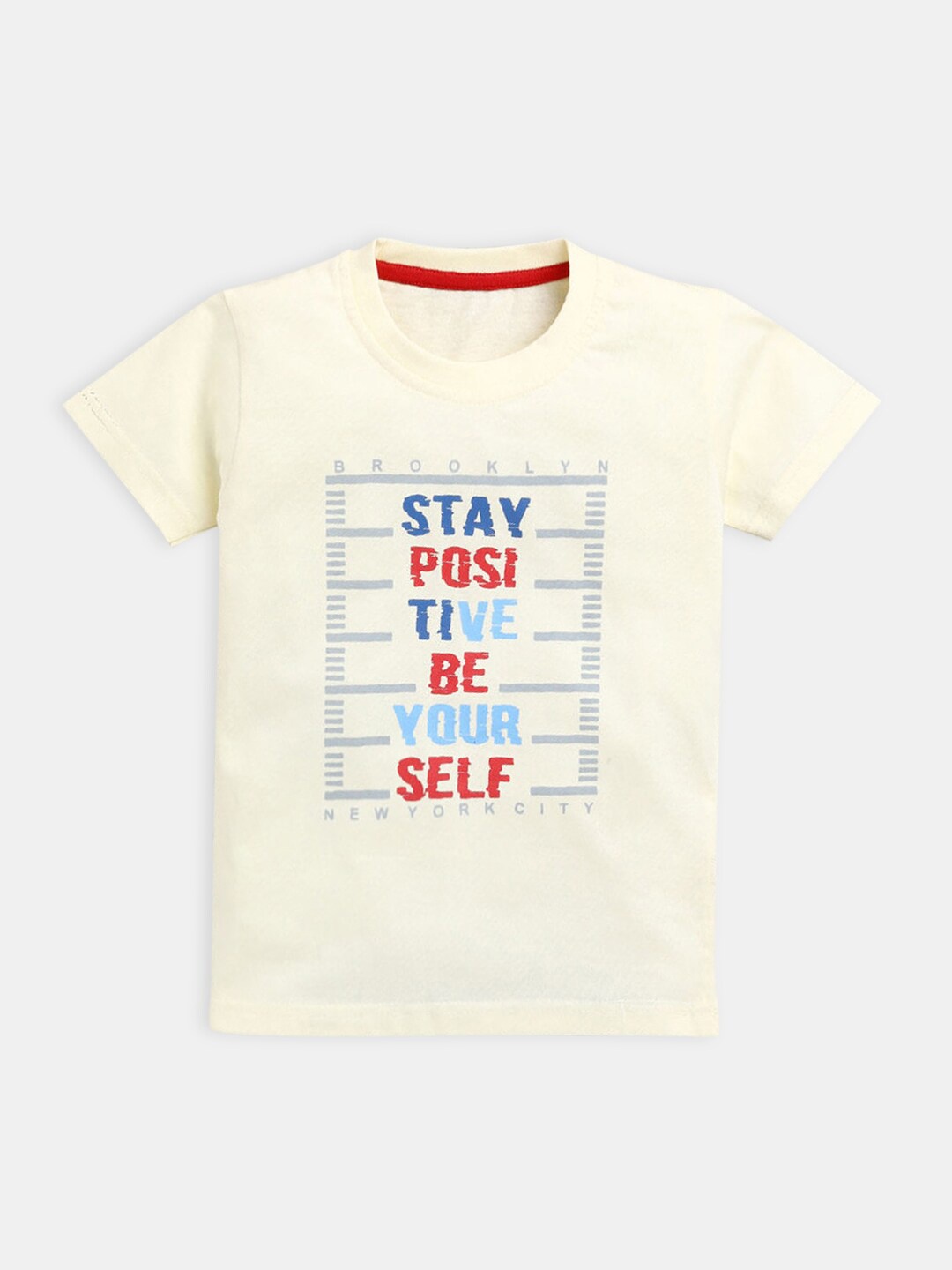 

Hopscotch Boys Yellow Typography Printed T-shirt