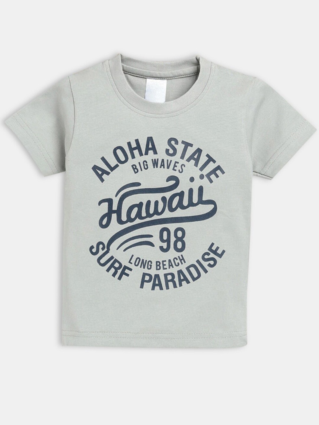 

Hopscotch Boys Grey Typography Printed T-shirt