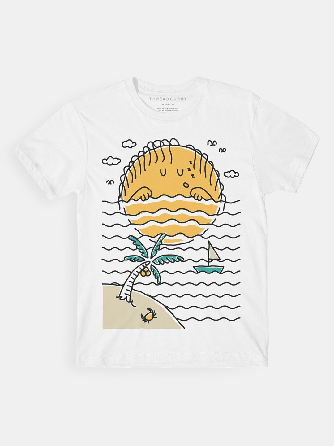 

Hopscotch Boys White Printed Cotton T-shirt