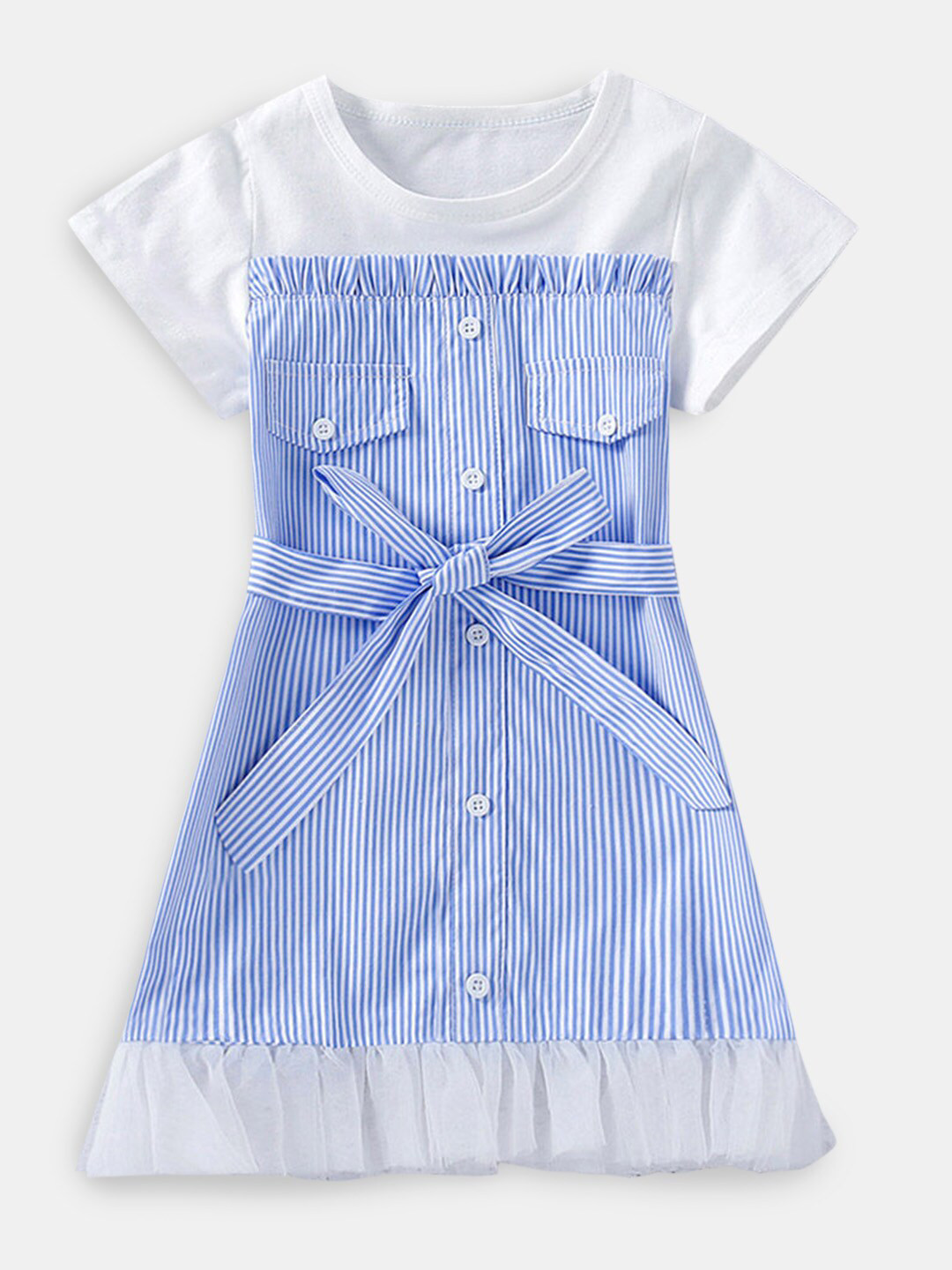 

Hopscotch Blue & White Striped Maxi Dress