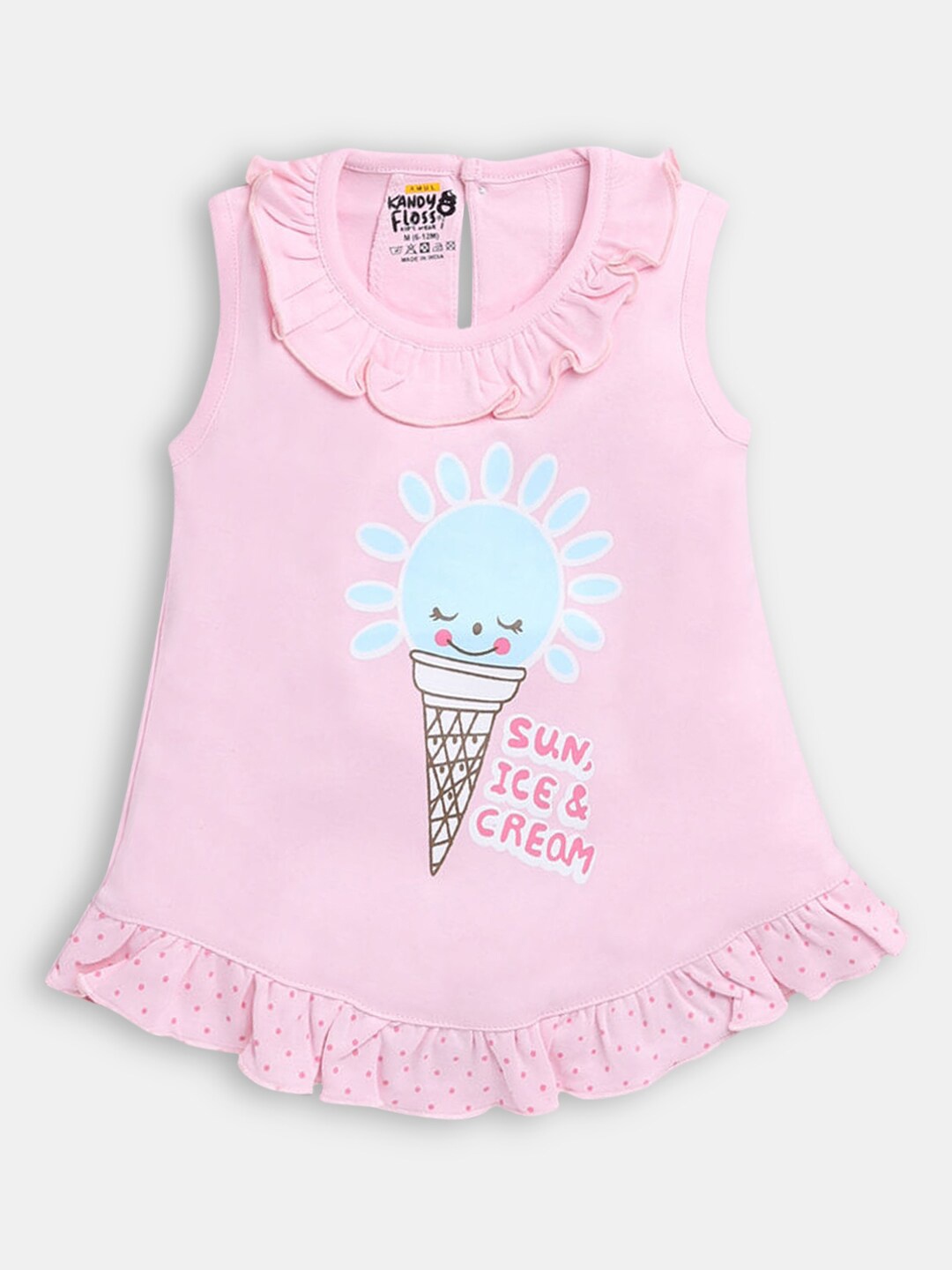 

Hopscotch Pink Printed A-Line Dress