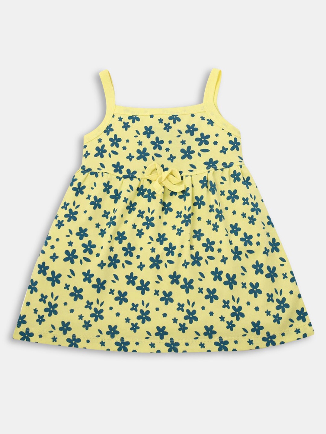 

Hopscotch Girls Yellow Floral Print Sleeveless A-Line Mini Dress