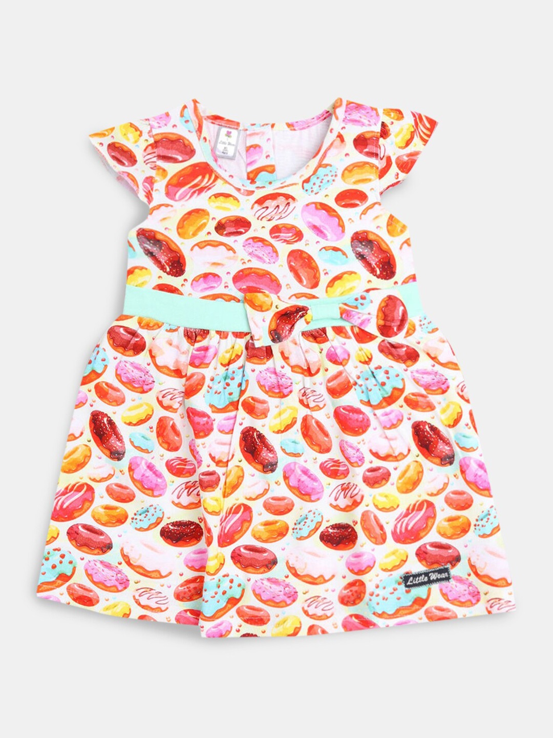 

Hopscotch Girls Pink Graphic Printed Cotton Fit & Flare Dress