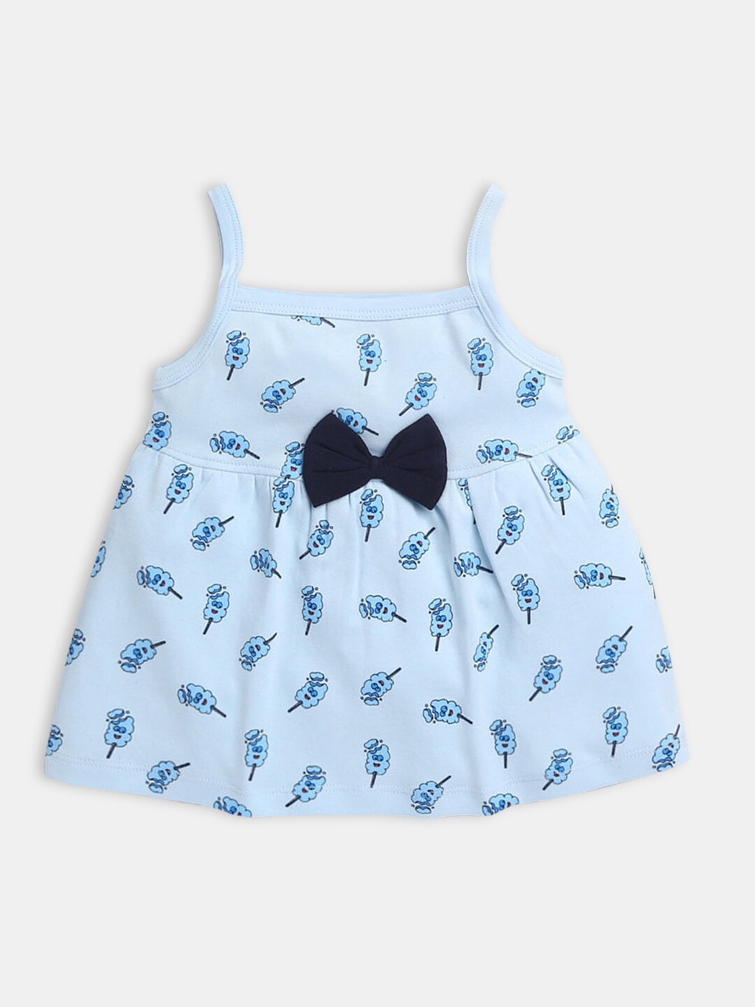 

Hopscotch Blue Printed A-Line Dress