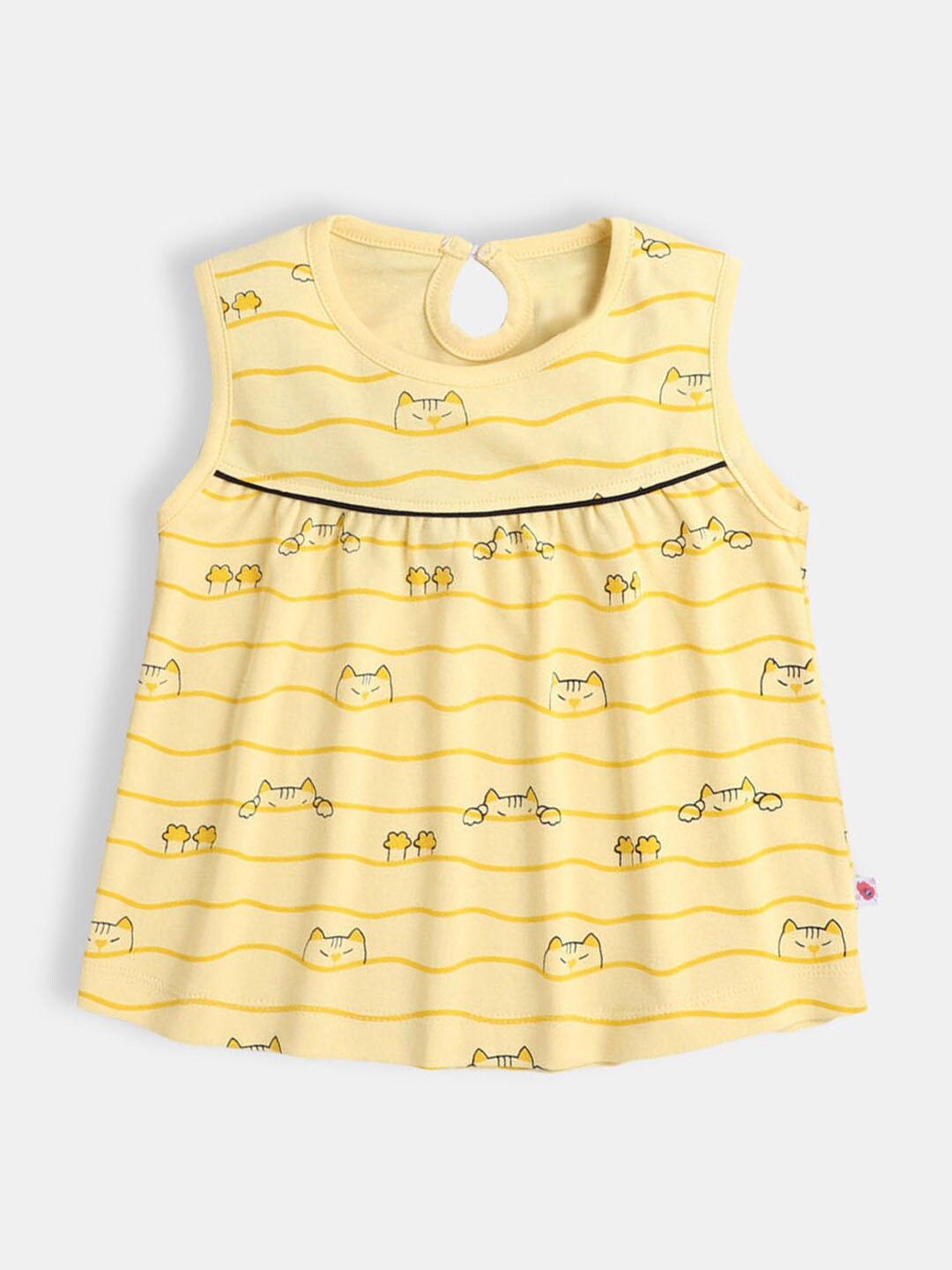 

Hopscotch Girls Yellow Printed A-Line Dress