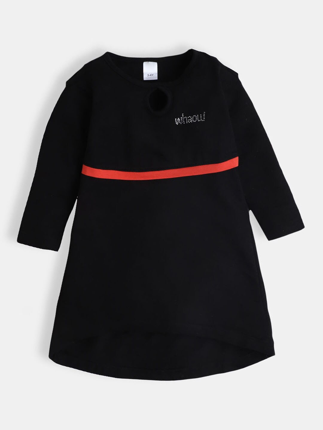 

Hopscotch Black Keyhole Neck A-Line Dress