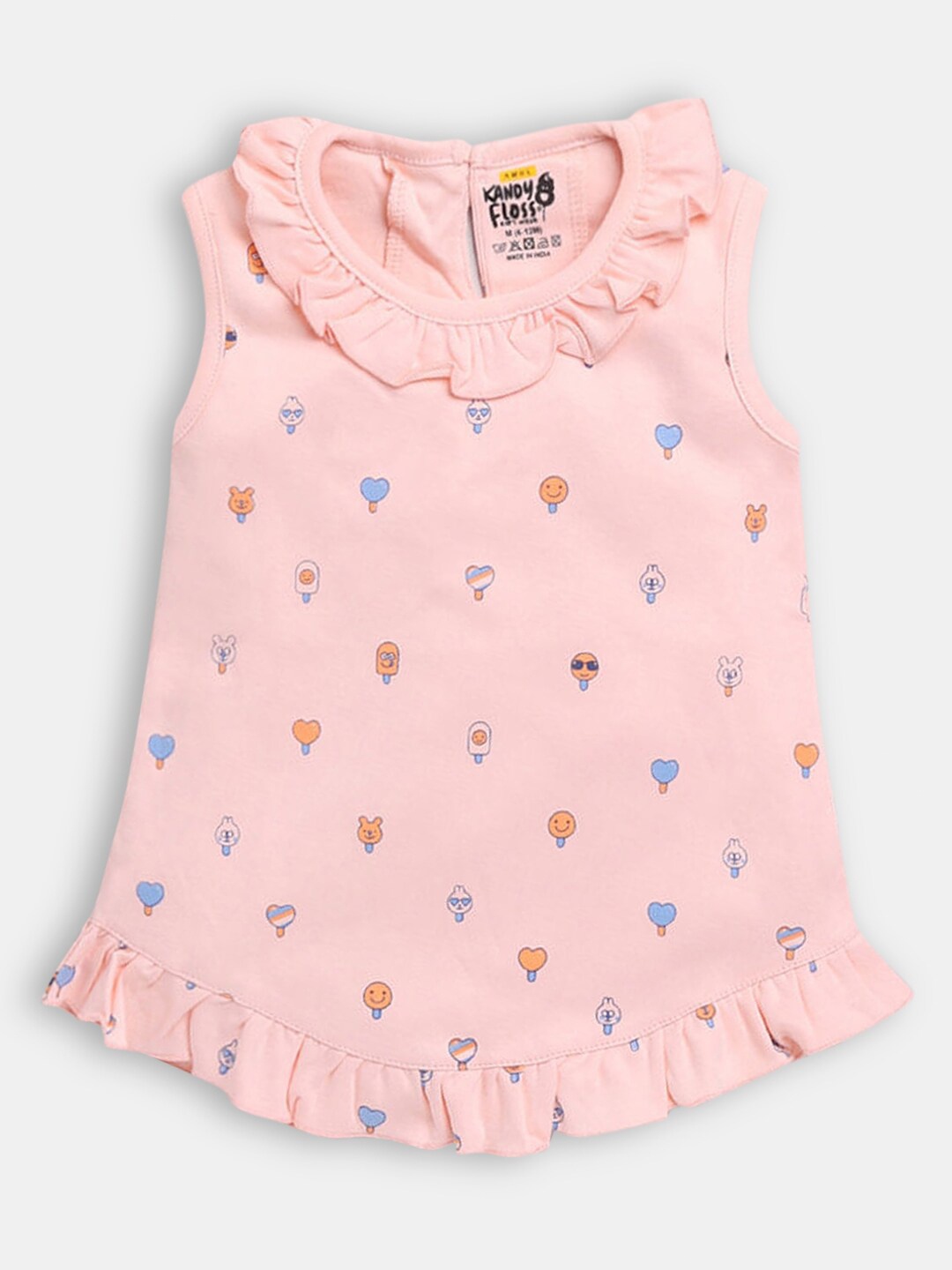 

Hopscotch Orange Printed A-Line Dress
