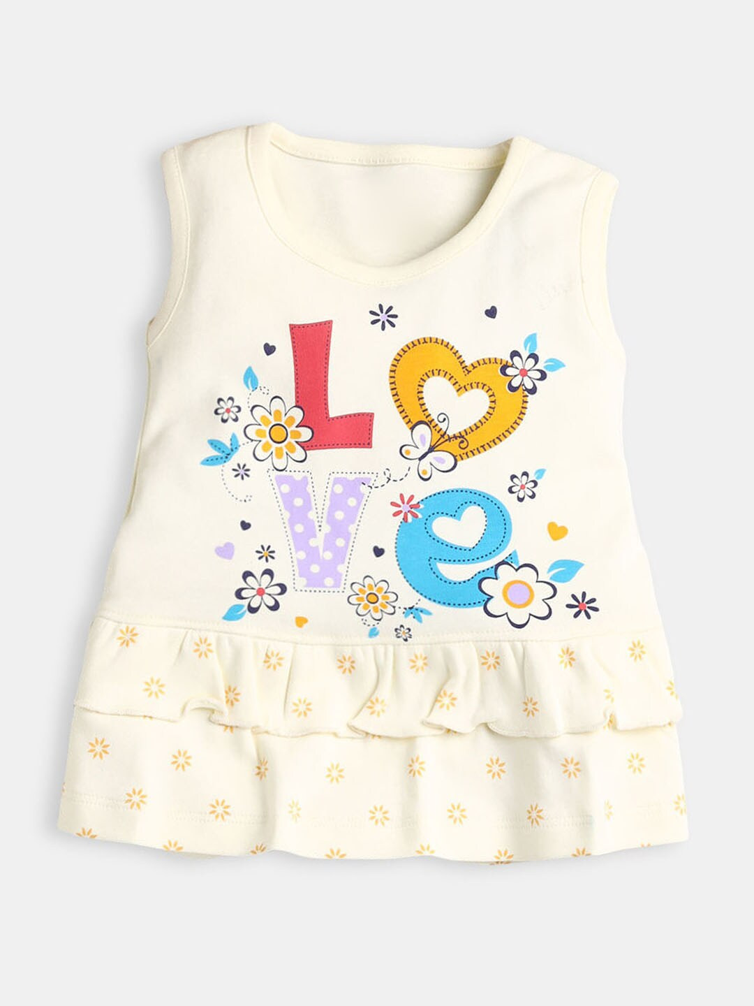 

Hopscotch Women Yellow Sleeveless A-Line Cotton Dress
