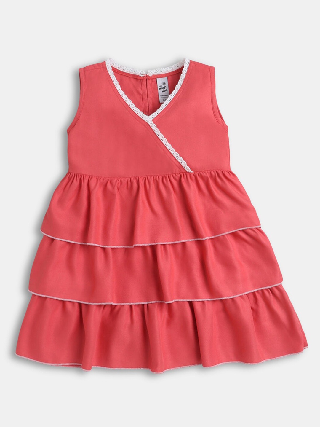 

Hopscotch Girls Red Layered Chiffon Dress