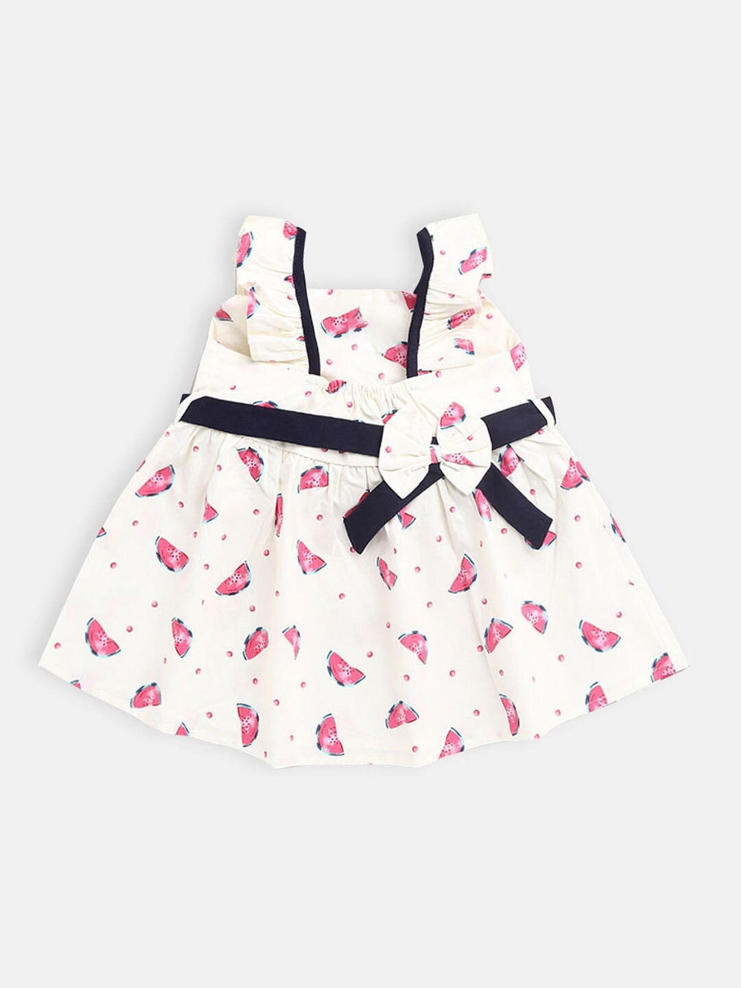 

Hopscotch Girls Cream-Coloured & Pink Printed Dress