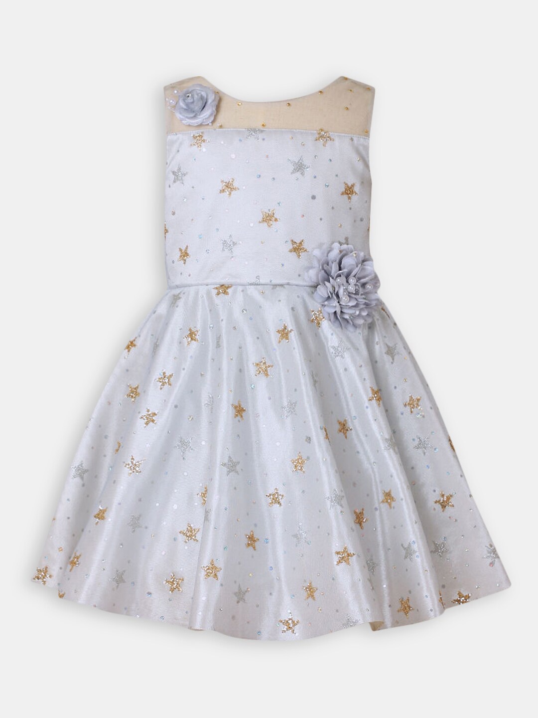 

Hopscotch Girl Grey Applique Dress