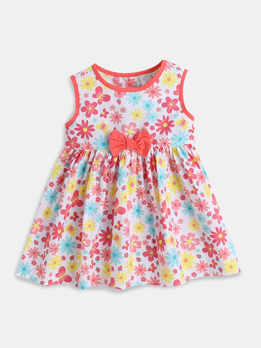 

Hopscotch Girl Coral Floral A-Line Dress