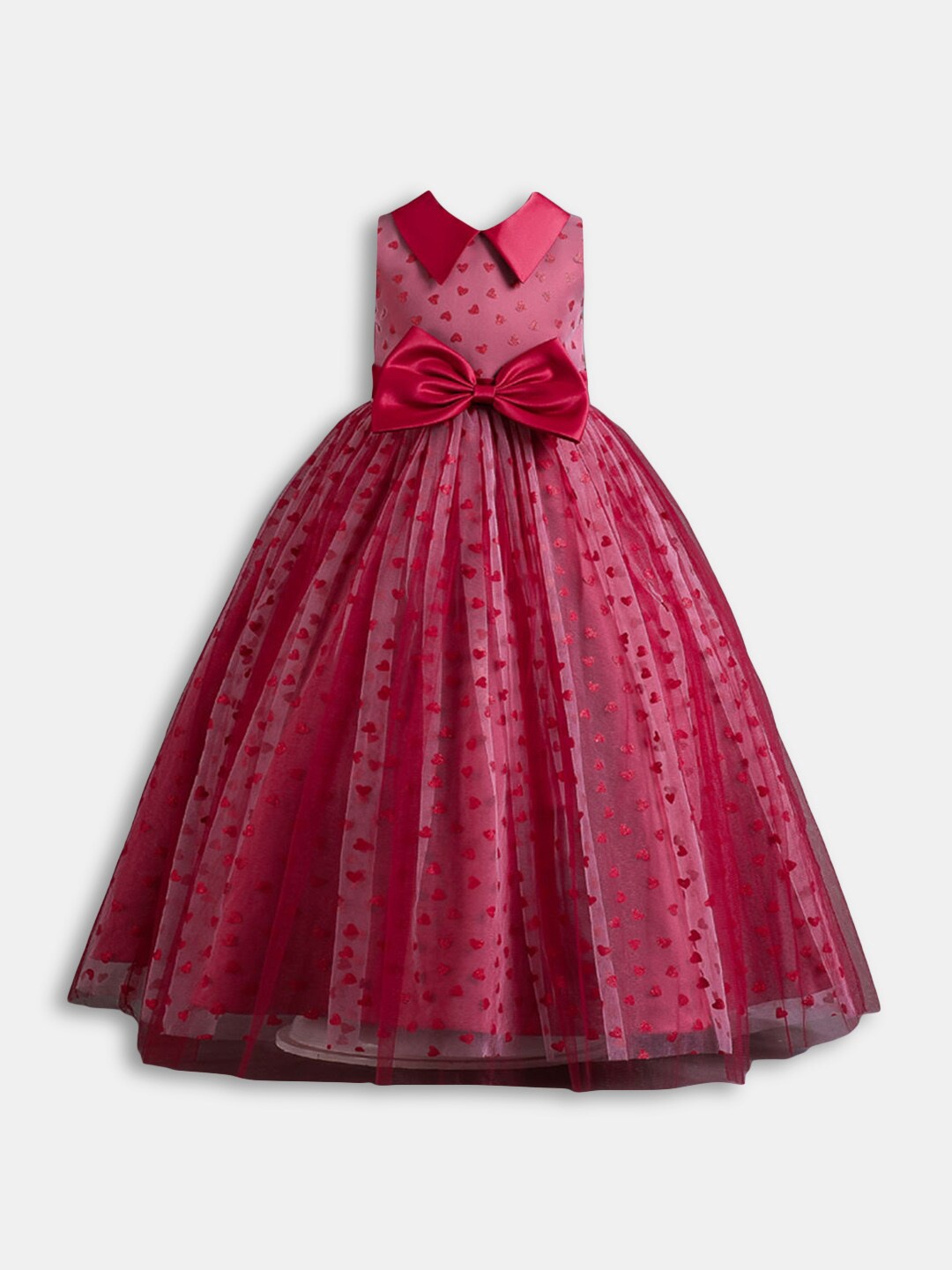 

Hopscotch Girls Red Print Maxi Dress