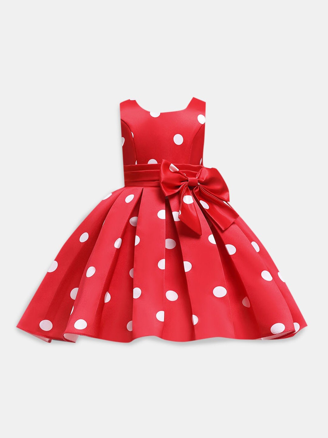 

Hopscotch Girls Red Polka Dot Printed Dress