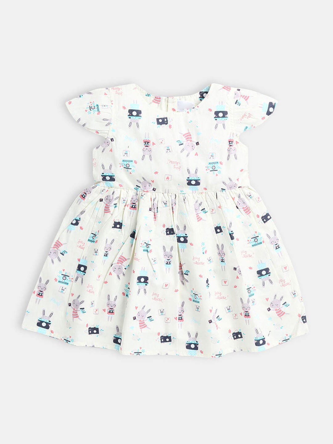 

Hopscotch White Printed Dress