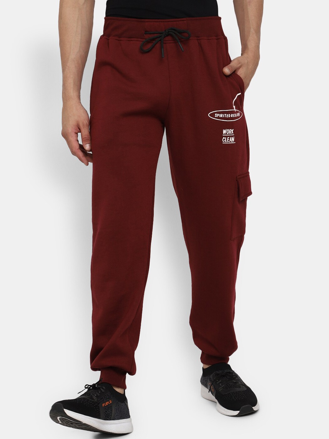 

V-Mart Men Red Solid Cotton Track Pant