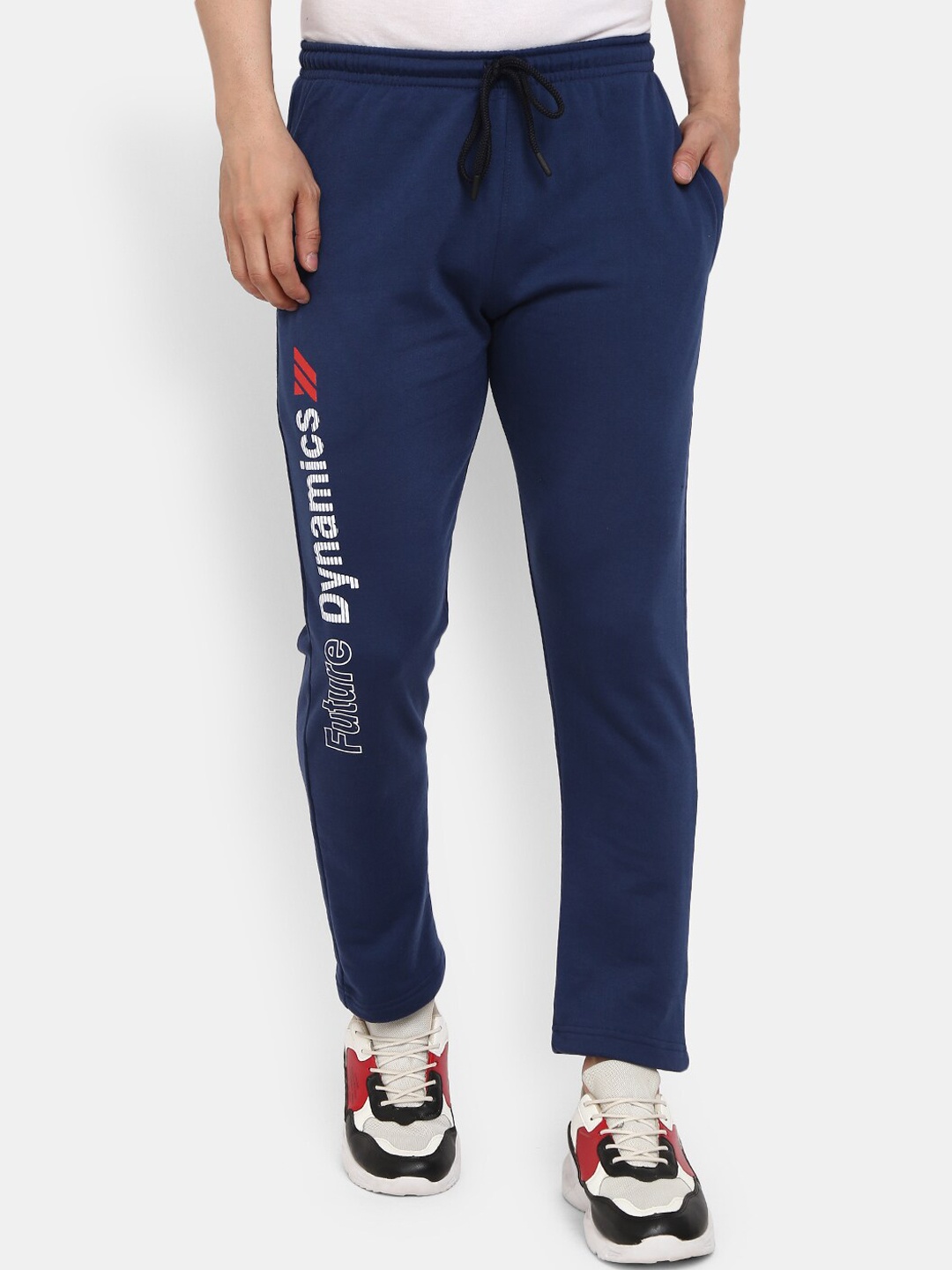 

V-Mart Men Blue Printed Cotton Track Pants