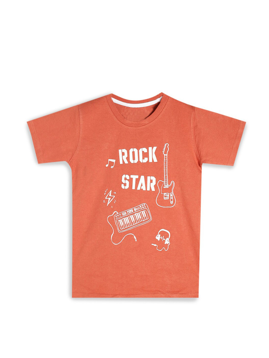

Hopscotch Boys Brown Typography Printed T-shirt