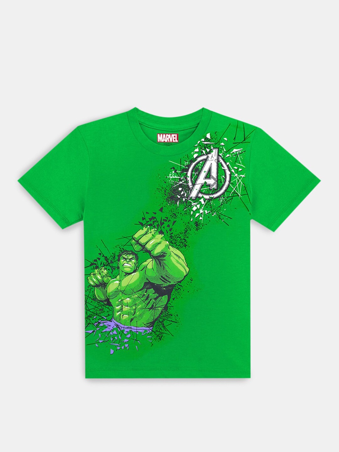 

Hopscotch Boys Green Printed Pure Cotton T-shirt