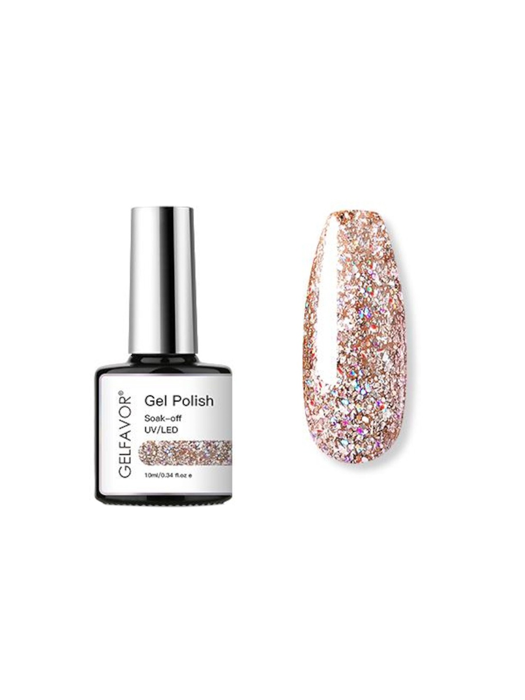 

Gelfavor Glitter Gel Nail Polish 10ml, Gold