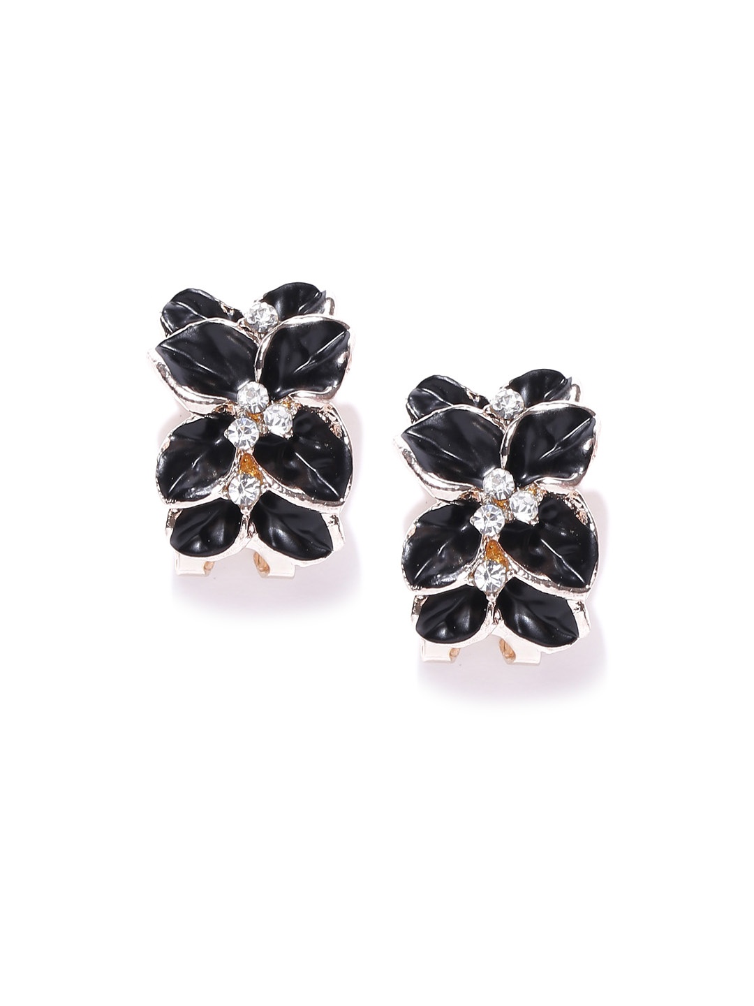 

YouBella Black Gold-Plated Stone Studs