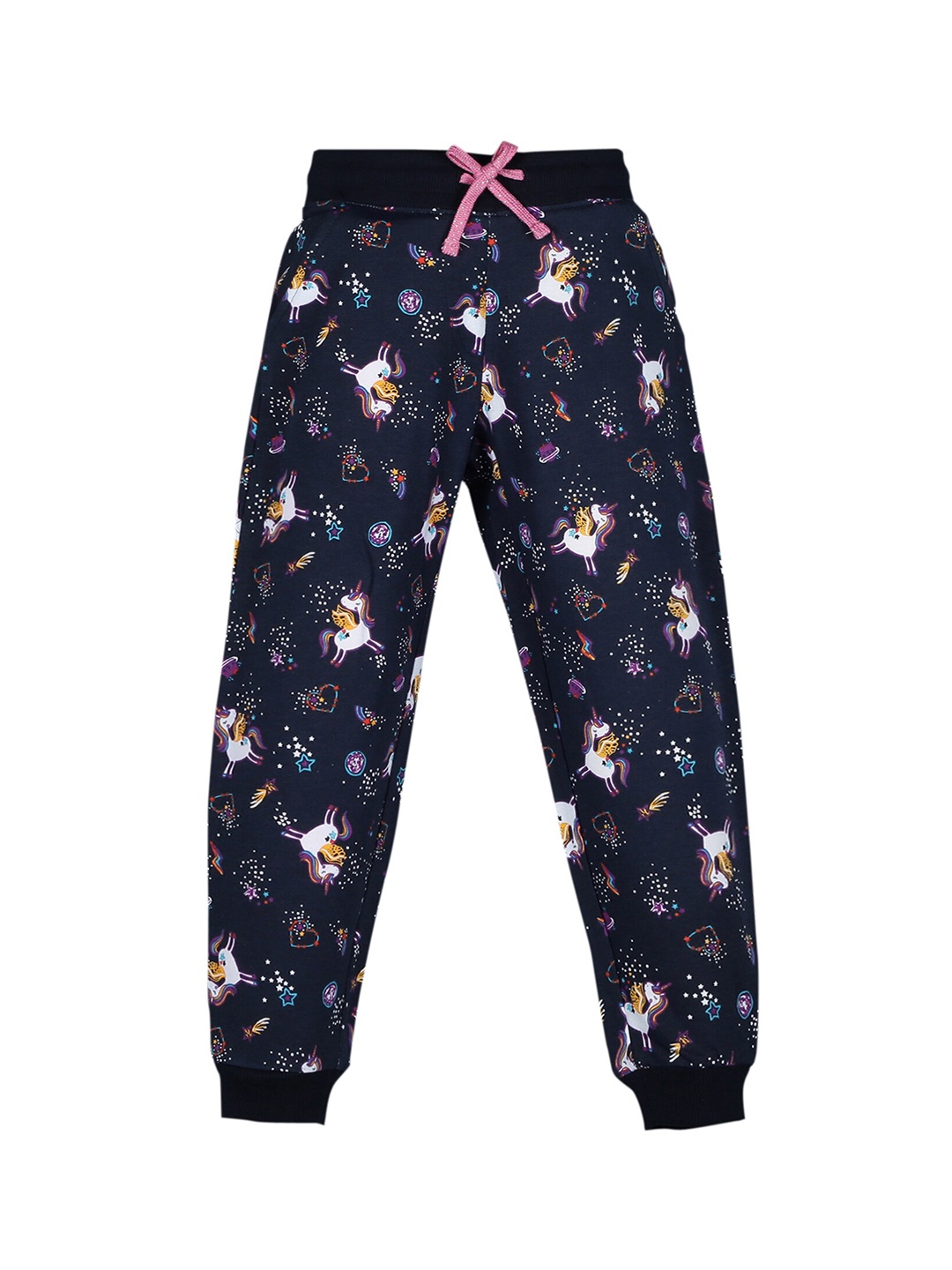 

PLUM TREE Girls Navy Blue & Pink Unicorn Print Jogger Track Pant