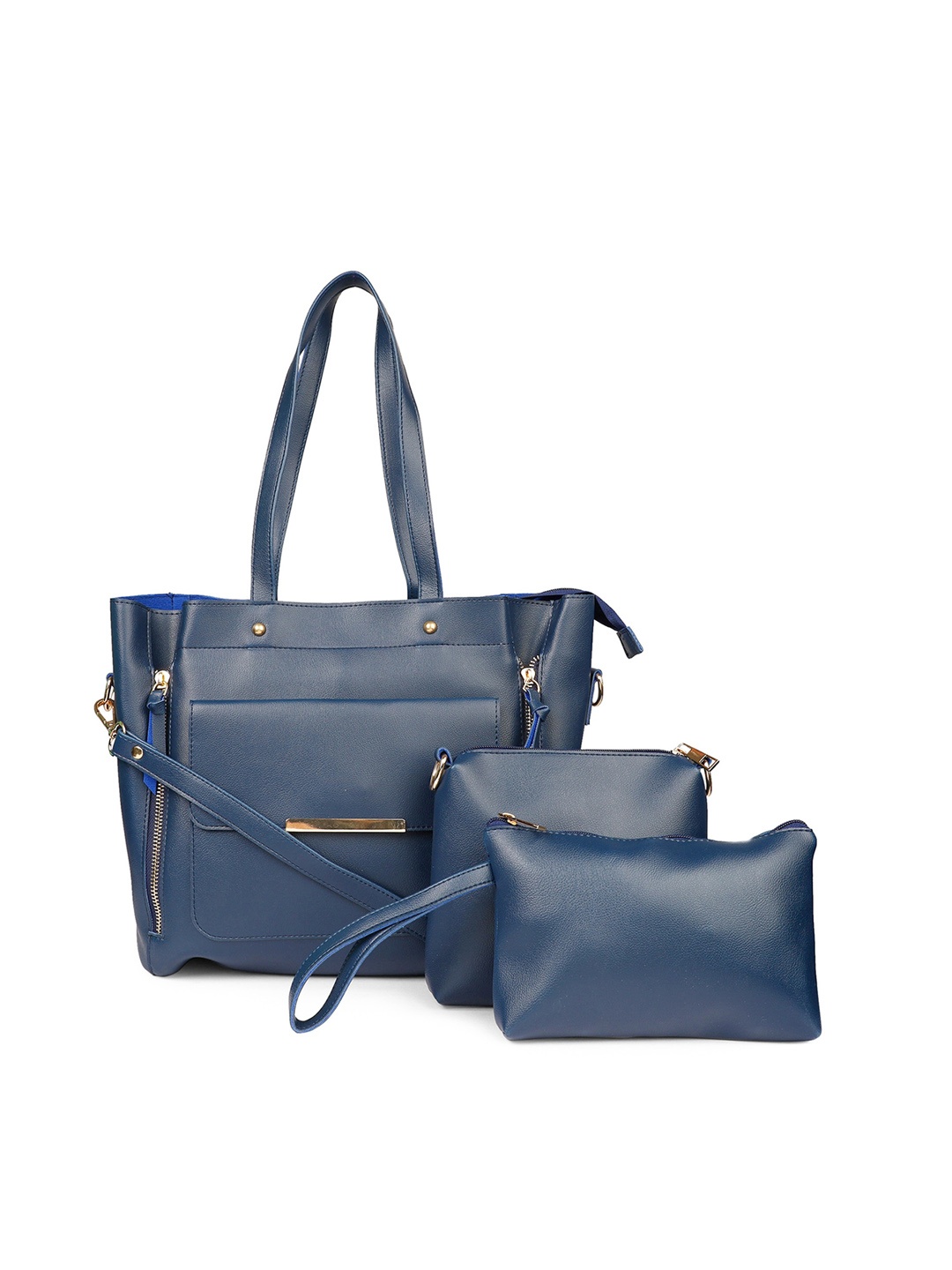 

LEGAL BRIBE Blue PU Structured Shoulder Bag with Tasselled