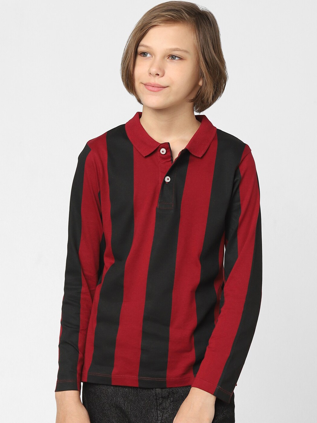 

Jack & Jones Junior Boys Maroon Stripe Slim Fit T-shirt