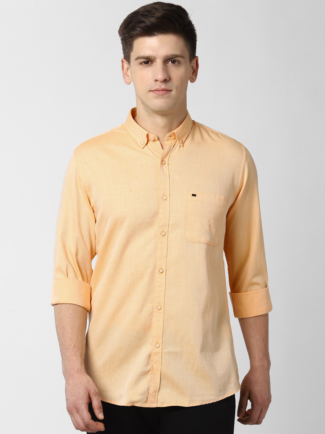 

Peter England Casuals Men Yellow Slim Fit Casual Shirt