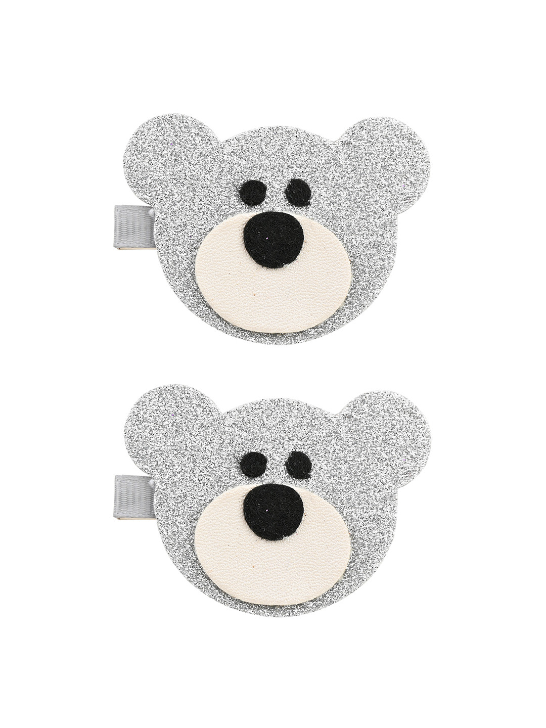 

Aye Candy Girls Set of 2 Silver-Toned & White Alligator Hair Clip