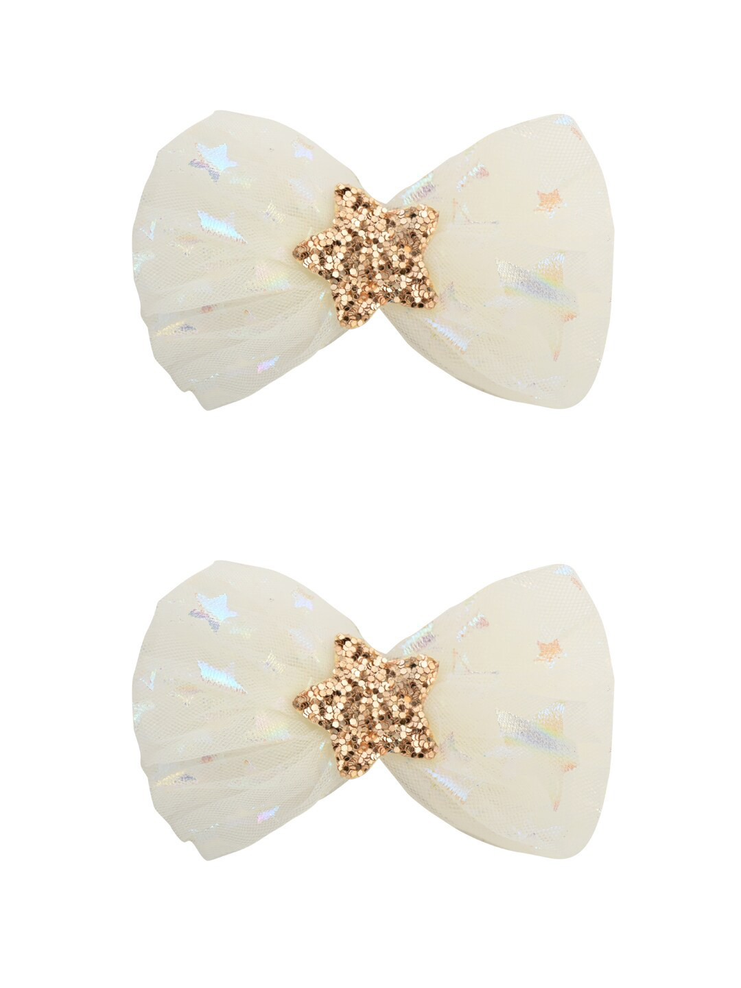 

Aye Candy Girls White & Gold-Toned Set of 2 Alligator Hair Clips
